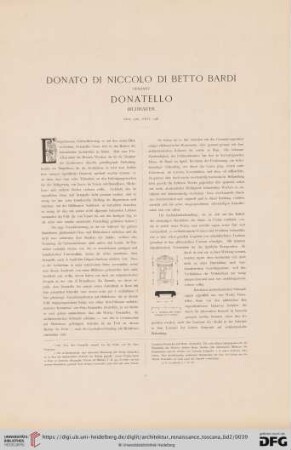 Donato di Niccolo di Betto Bardi, genannt Donatello, Bildhauer