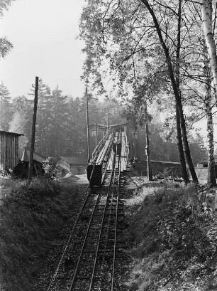 Schiefe Ebene, Bl. z. Sortierung : Braunkohlegebiet Leipnitz (bei Leipzig). Braunkohlewerk. Schiefe Ebene, Blick zur Sortierung