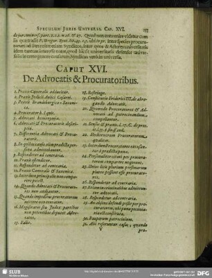 Caput XVI. De Advocatis & Procuratoribus