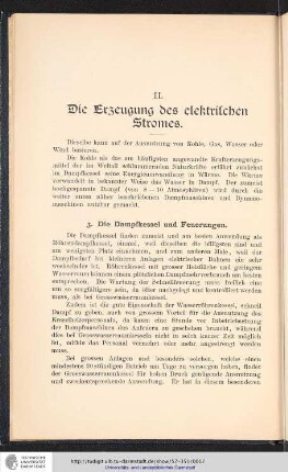 II. Die Erzeugung des elektrischen Stromes