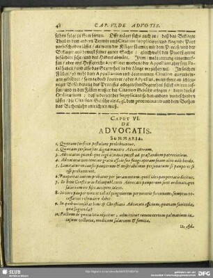 Caput VI. De Advocatis