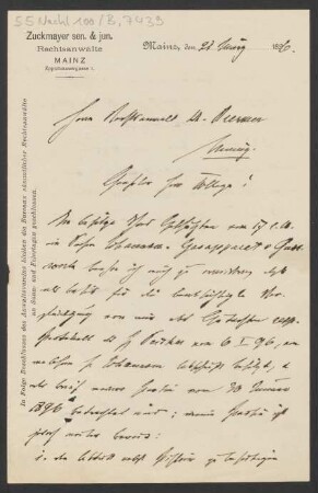 Brief an Carl Brenner : 21.03.1896