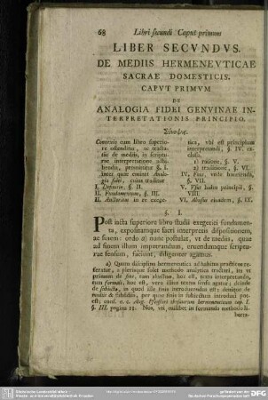 Liber Secundus. De Mediis Hermeneuticae Sacrae Domesticis