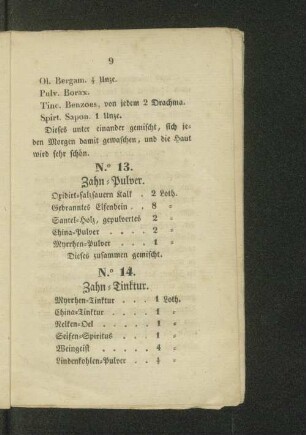 N.o 13. Zahn=Pulver.