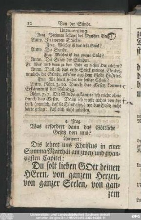 4. Frag. Was erfordert dann das Göttliche Gesetz von uns?