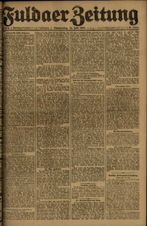 Ausgabe vom Donnerstag, den 31. Juli 1919.