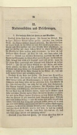 II. Naturansichten und Belehrungen