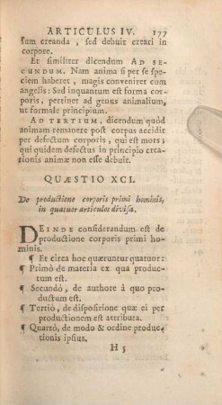 Quaestio XCI. De productione corporis primi hominis, in quatuor articulos divisa.