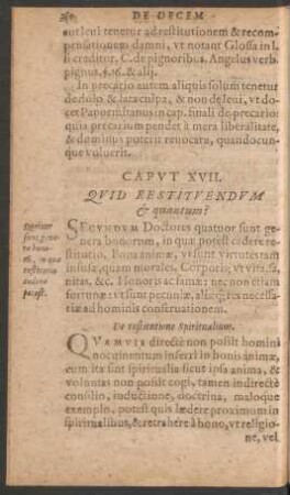 Caput XVII. Quid Restituendum et quantum?