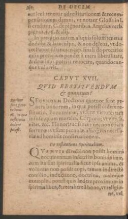 Caput XVII. Quid Restituendum et quantum?