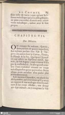 Chapitre VII. Des Métaux