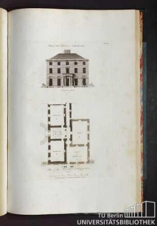 Plate 28. Skelton Castle, Yorkshire. Entrance front. Plan of the Principal Floor.
