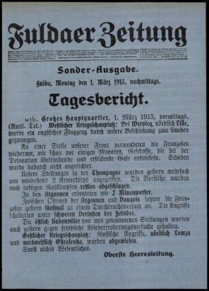Ausgabe vom Montag, den 01. März 1915.