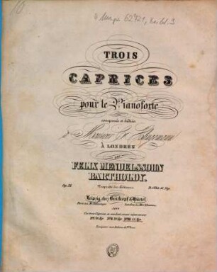 Trois caprices pour le pianoforte : op. 33, 3