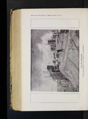 "Deutsches Volkstum" (Bühne und Welt) XIX, 8 Bau der Alsterbrücke Nach einem Ölgemälde von E. Eitner, Hummelsbüttel