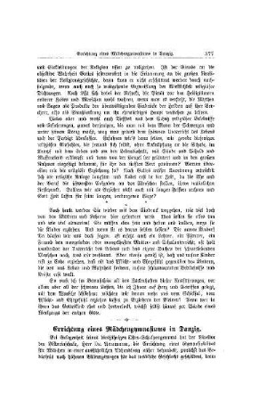Errichtung eines Mädchengymnasiums in Danzig