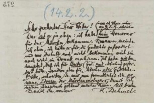 Brief an Emil Weber