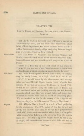 Chapter VII. South coast of Flores, Sandelhout, and Savou islands