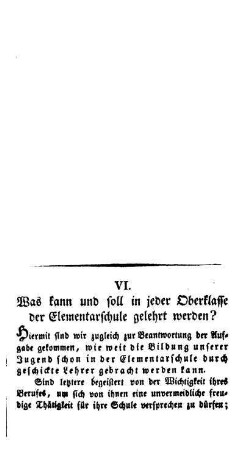 Was kann und soll in jeder Oberklasse der Elementarschule gelehrt werden?