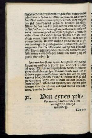xi. Van eynes ytliken werve/ handwercke unde neringe/ wo des tho warende sy.