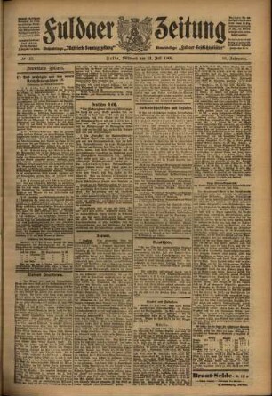 Zweite Ausgabe vom Mittwoch, den 21. Juli 1909.