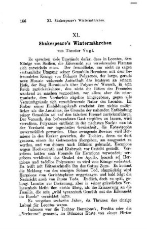 Shakespeare's Wintermährchen von Theodor Vogt
