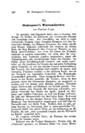 Shakespeare's Wintermährchen von Theodor Vogt