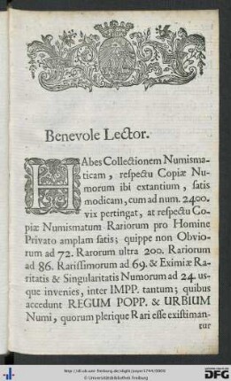 Benevole Lector.