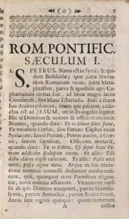 Notitia Ecclesiastica : In Certas Partes Divisa ; In Strenam Data, Almae Congregationi Majori Academicae Bambergensi Svb Titvlo B. Mariae V. Ab Angelo Salutatae, 2. Pars Altera Continens Romanos Pontifices Et Ritus