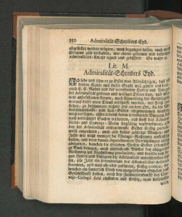 Lit. M. Admiralität-Schreibers End.