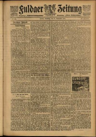 Dritte Ausgabe vom Samstag, den 11. November 1905.