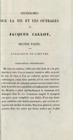 Observation préliminaires
