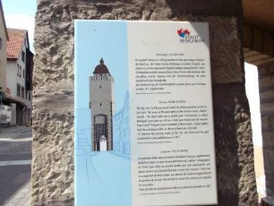 Stadtbefestigung-Stadttor Aipertor (Ecke Haupt-Aiperturmstraße)-Rekonstruktion mit Geschichte vor Ort-abgebrochen 1817