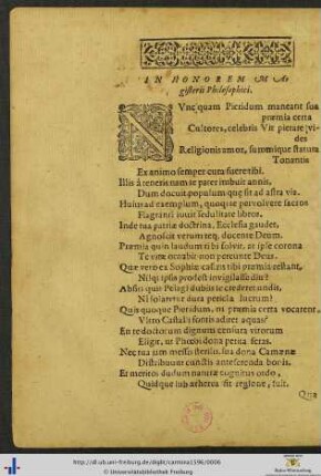 Carmina in honorem et gratulationem Dn.M. Michaelis Wustii in nuptiarum festivitate Cum Virgine Margaretha