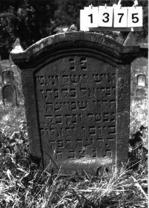 Grabstein 1375 (Index: 100098223) Maße HxBxT: 112x63x10 cm Symbolik: Levitenkanne: Grabstein 1375