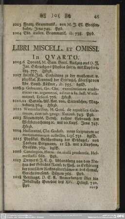 Libri Miscell. Et Omissi