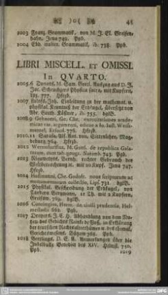 Libri Miscell. Et Omissi