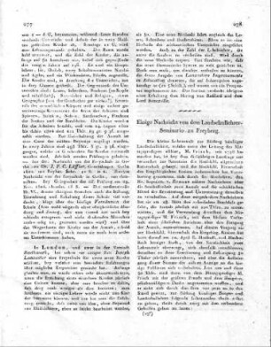 Einige Nachricht von dem Landschullehrer - Seminario zu Freyberg.