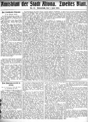 Nummer 23. Zweites Blatt. : Sonnabend, den 7. Juni 1924