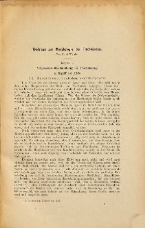 Beiträge zur Morphologie der Flachküsten
