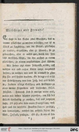 Mitbürger und Freunde!