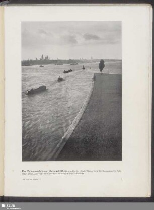 Der Zusammenfluß von Main und Rhein gegenüber der Stadt Mainz