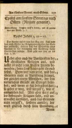 Epistel am fünften Sonntage nach Ostern (Rogate genannt)