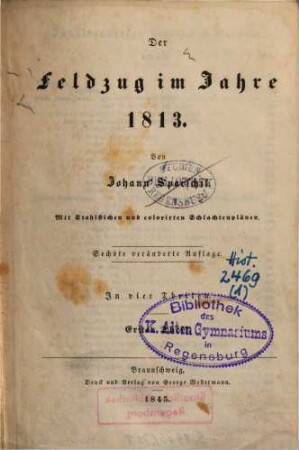 Der Feldzug im Jahre 1813, 1