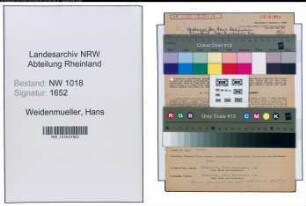 Entnazifizierung Hans Weidenmueller , geb. 22.10.1902 (Kaufmann)