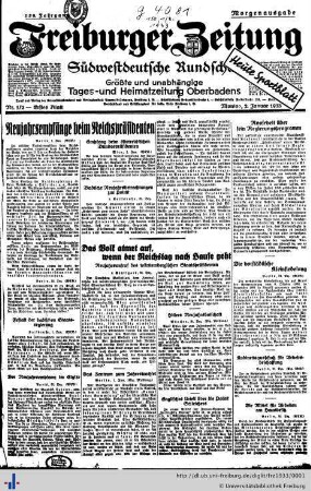 150. Jg.: Freiburger Zeitung