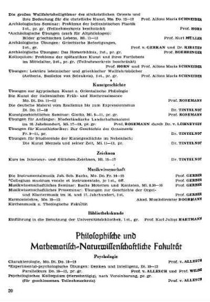 Philosophische und Mathematisch-Naturwissenschaftliche Fakultät