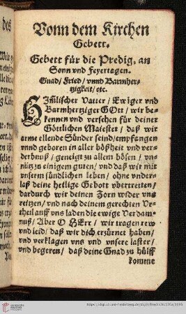 Vonn dem Kirchen Gebett