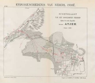 No. 43. Schetskart van het doorloopen terrein tijdens de eerste expeditie naar Atjeh