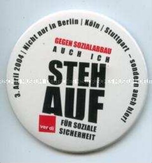 Button: Steh auf für soziale Gerechtigkeit